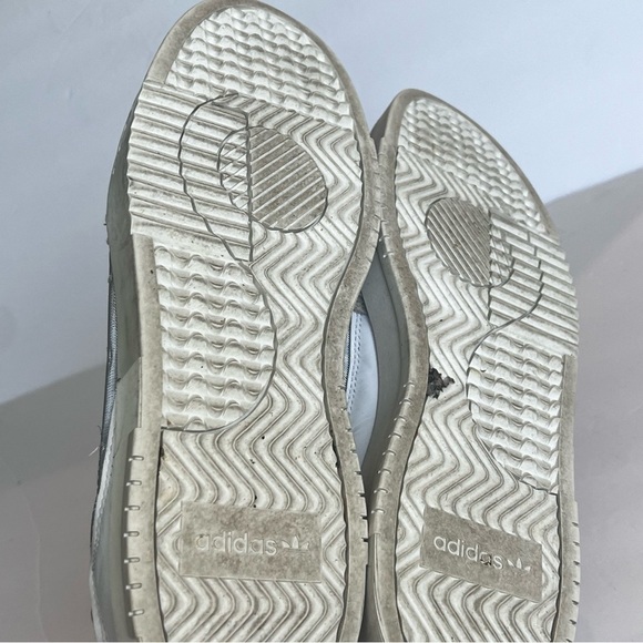 Adidas Mena Supercourt White leather Scarlet Suede Mesh Discontinued Size 12 ➡️ - Picture 3 of 9